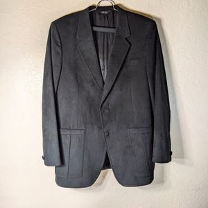 Vintage Black Boyfriend Blazer 43R Ultra Suede Finesse LeBaron USA California